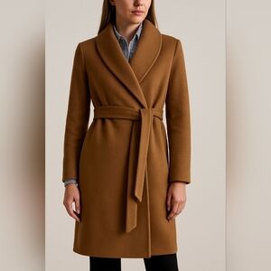 Ralph Lauren Black Label Elegant New Vicuna Belted Wrap Coat